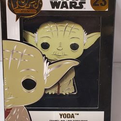 STAR WARS: YODA Funko Pop PIN #23, SEALED 3" Enamel Pin. Disney