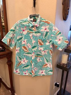 Vintage Maui Tropical Company Tropical Floral Short Sleeve Shirt Size Large