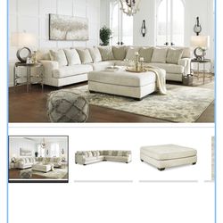 Couch, Ottoman and pillows