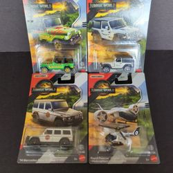 Matchbox Cars Jurassic Park Rebirth (4) Car Bundle For $15
