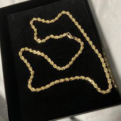 Solid 5mm 14k Gold Rope Chain 