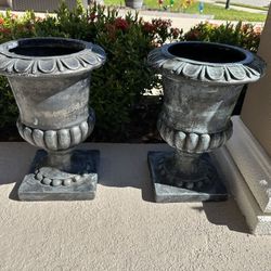 2 Heavy Planters, Porch, Yard, Decor, For Flowers, Topiary