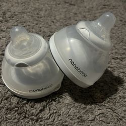 2 Nanobebe Bottles- Size 1 Nipples