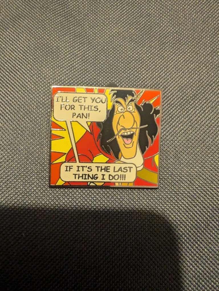 Disney Parks Pin Trading Co- Captain Hook Comic Style