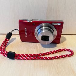 Canon PowerShot ELPH 180 Red 20MP Digital Camera Tested Good w/Bat-Charg-SDCard!