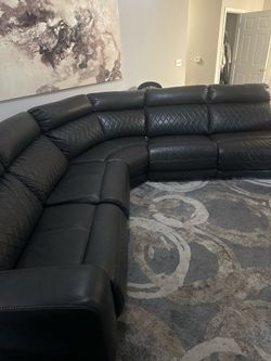 5-Piece Leather Power Reclining Sectional