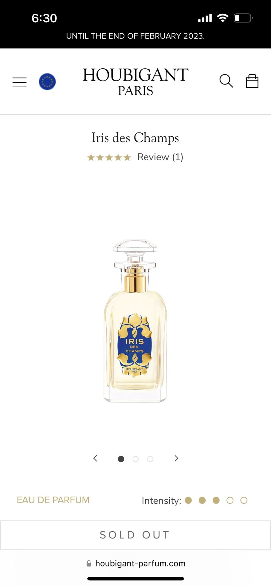 Parfum Houbigant Iris Des Champs - Eau De Parfum 100 Ml - Senteur Florale Pour Femme - Neuf (peut Avoir Défaut Mineur)