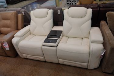 Kuka Leather Power Loveseat