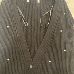 H&m Womens Cárdigan With Rhinestone Stones 