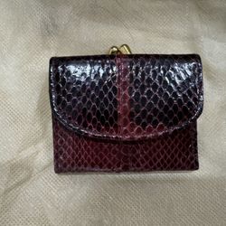 Burgundy Leather Wallet with Coin Section (Made in Italy, Excellent Condition)