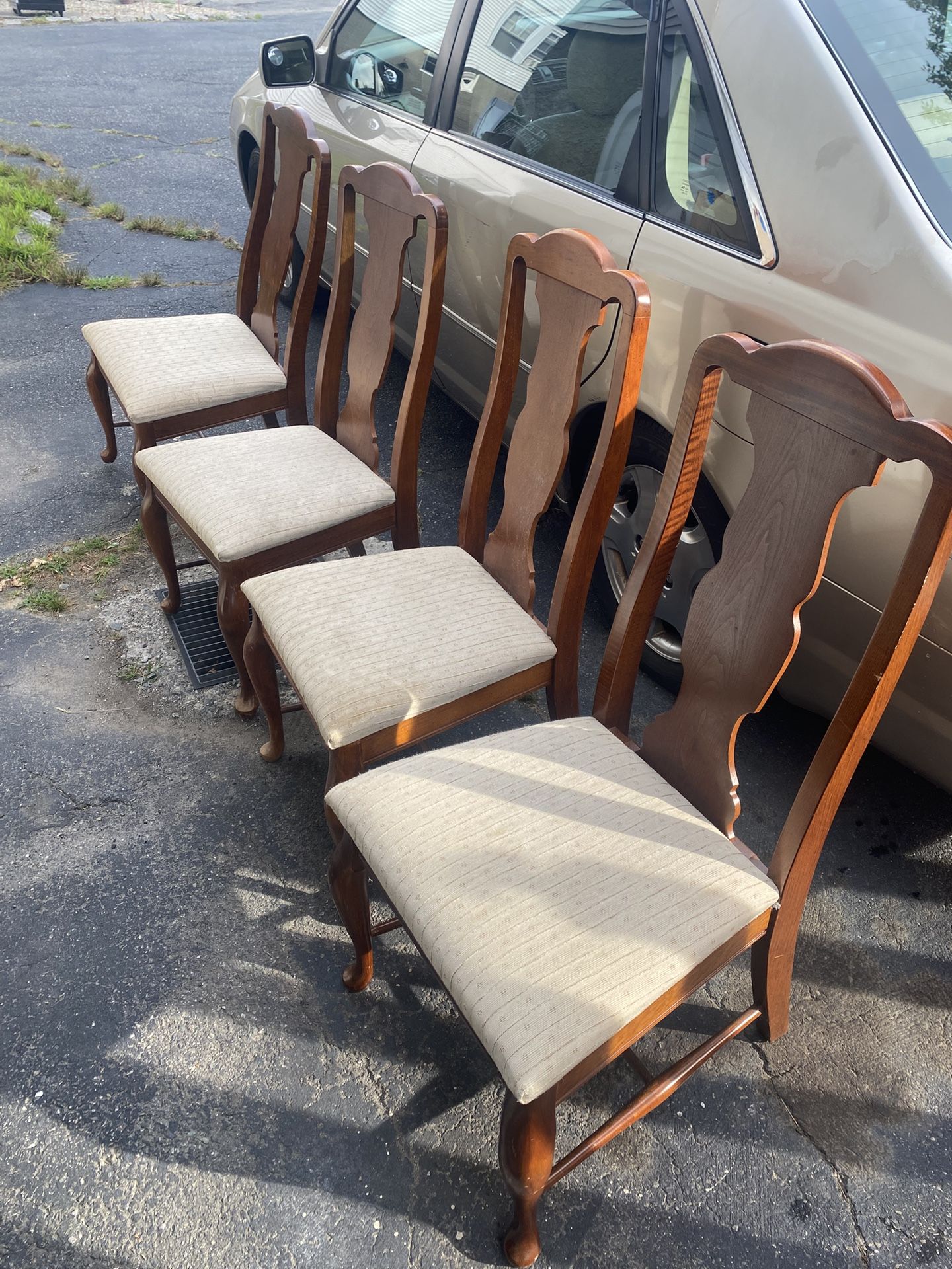 Four Wooden Dining Room Chairs 