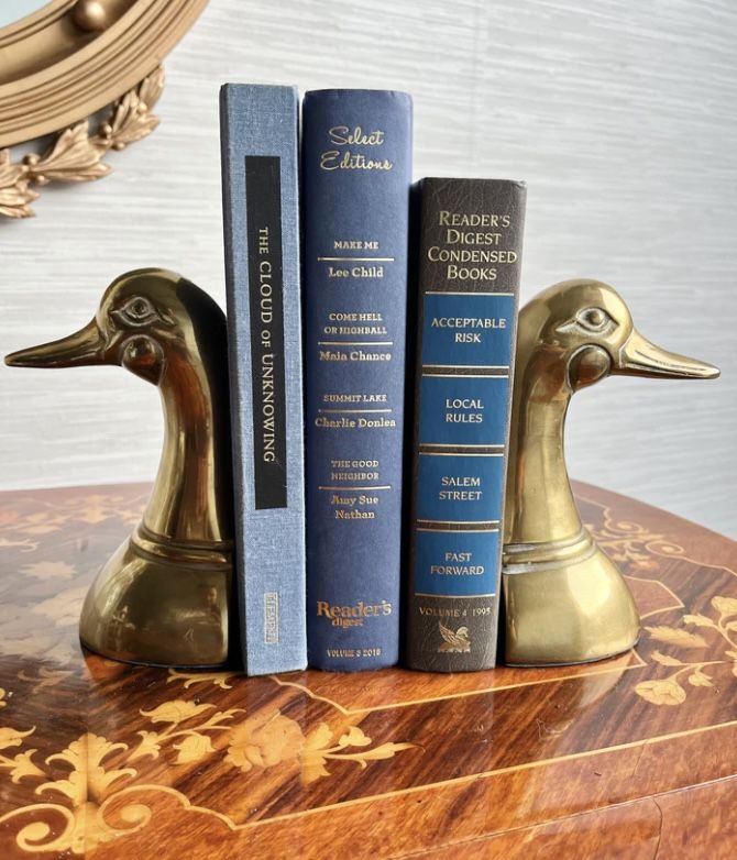 Pair of Mid Century Brass Duck Bookends/Paper Weights