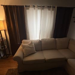 Beige L Shaped Couch 