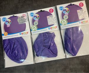GEMAR Standard Latex Balloons Purple (3 Pieces) Round 31"