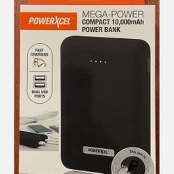 POWERXCEL Mega Power 10,000 mAh Compact Power Bank (Charge Multiple Devices At Once)