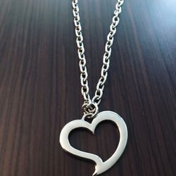 DeMarcus Alexan 1 1/2” Open Heart Steel Necklace 