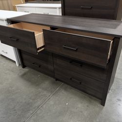 New! 6-Drawer Espresso Dresser, bedroom dresser, Oak Color dresser, clothing storage unit, bedroom closet, closet storage, cabinet, Dresser, matching 