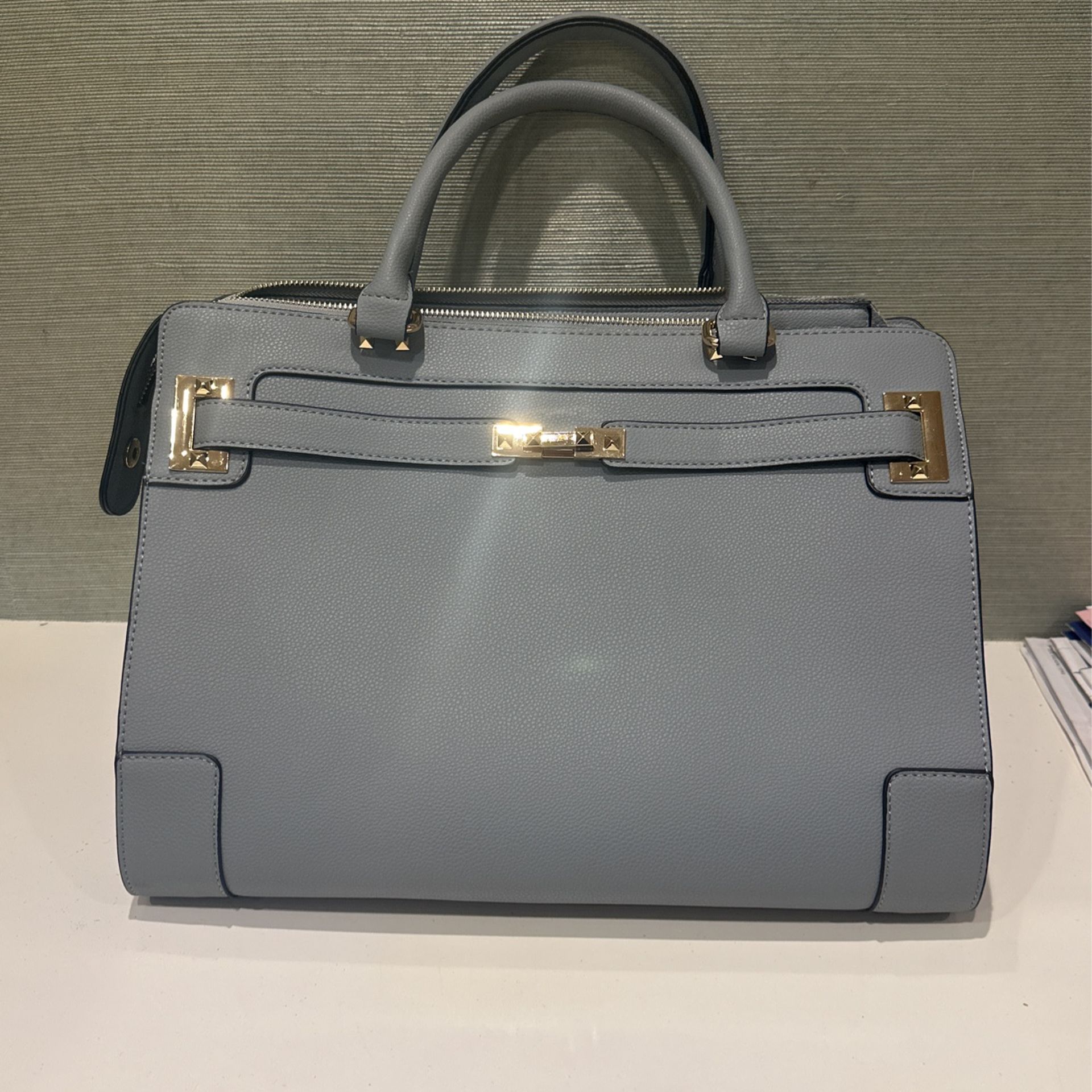 Grey Blue Dog Carry Purse