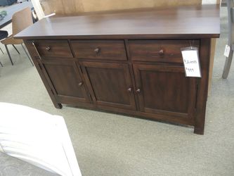 3 Drawer 3 Door Sideboard Buffet - Dark Walnut | Credenza | Dining Room Server