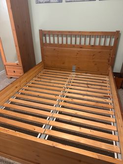 IKEA HEMNES Queen Bed Frame – Solid Wood