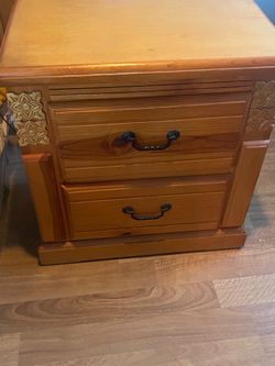 2 drawer cabinet wood take both for $60