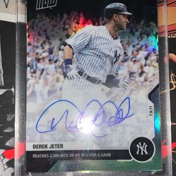 Topps 2020 Chrome Card 4A Derek Jeter Autographed 