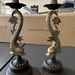 Bronze Candle Holder Set Of Two 