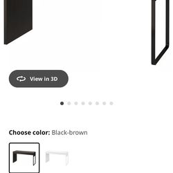 Mid century modern Black desk + eames molded chair b&w (replica)