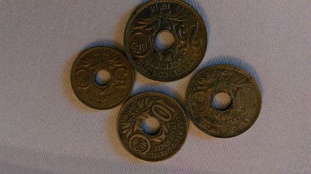 4 Old French coins 1918