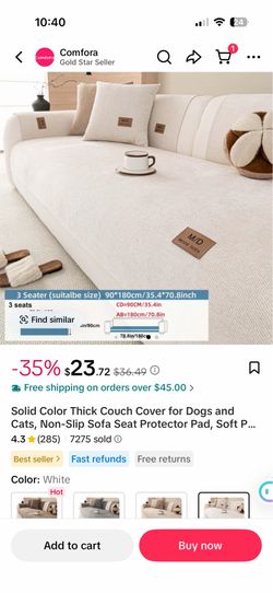 Sofa Seat Cover (90 × 180 cm) – Brand New