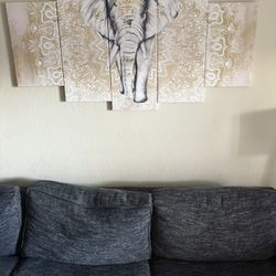 Canvas Wall Art Boho Elephant 