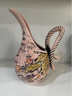 Vintage pink Hull 55 pottery vase/pitcher