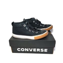 Converse Chuck Taylor All Star Street Mid Kids Shoes Black/Black/White 661908F 