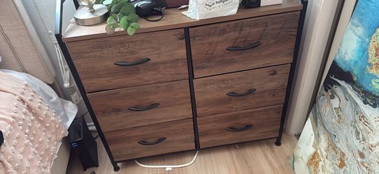 Must go today 2 brown fabric dressers 6 drawers $60obo