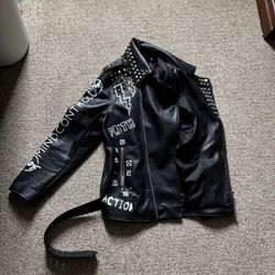 Smoke Rise Studded Motorcycle Mind Control Jacket!!