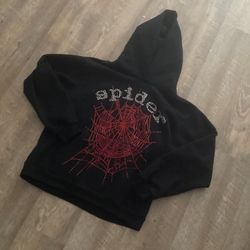 Red Rhinestone Spider Hoodie