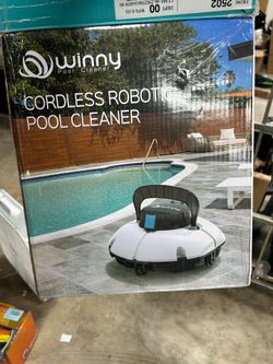 Cordless Robotic Pool Cleaner, Winny Pool Cleaner Automatic Pool Vacuum with Dual Filters, 80 Mins Runtime, Ideal for Flat Above Pools up to 645 Sq.ft