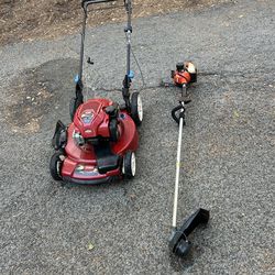 Toro mower and echo weedeater