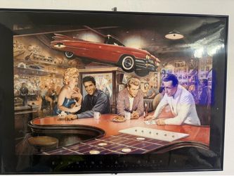 Vintage “Evening at Rick’s” Framed Wall Art – Elvis, Marilyn Monroe & James Dean
