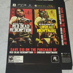 RED DEAD REDEMPTION UNDEAD NIGHTMARE ROCK 360 Xbox AND LIVE PLAYSTATION PS3 Game 2011 only a big box