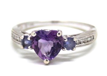 Ladies Amethyst/Tanzanite Birthstone Ring