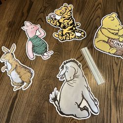 5pcs Winnie The Pooh And Friends Yard Signs