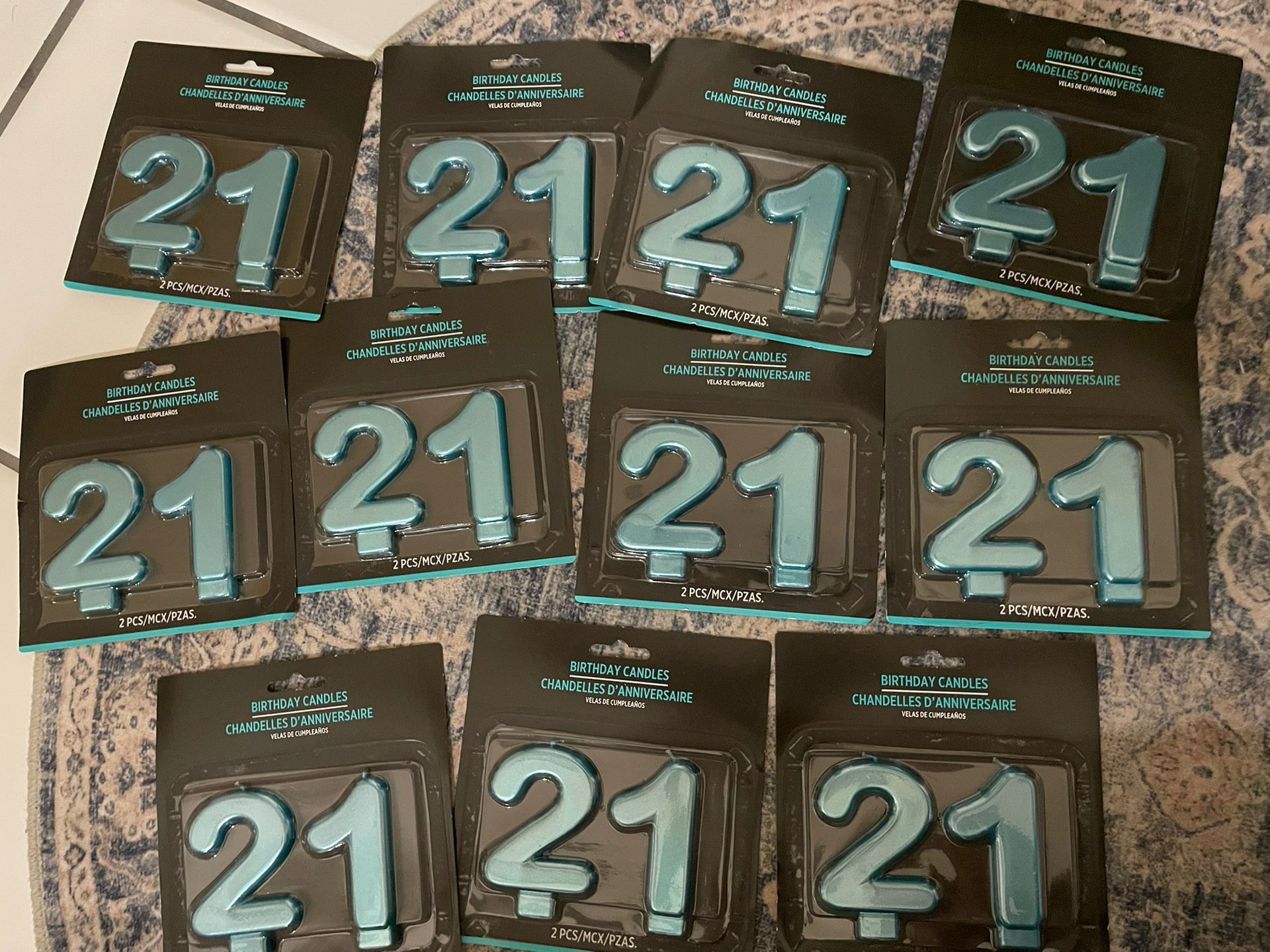 Eleven "21" Candles