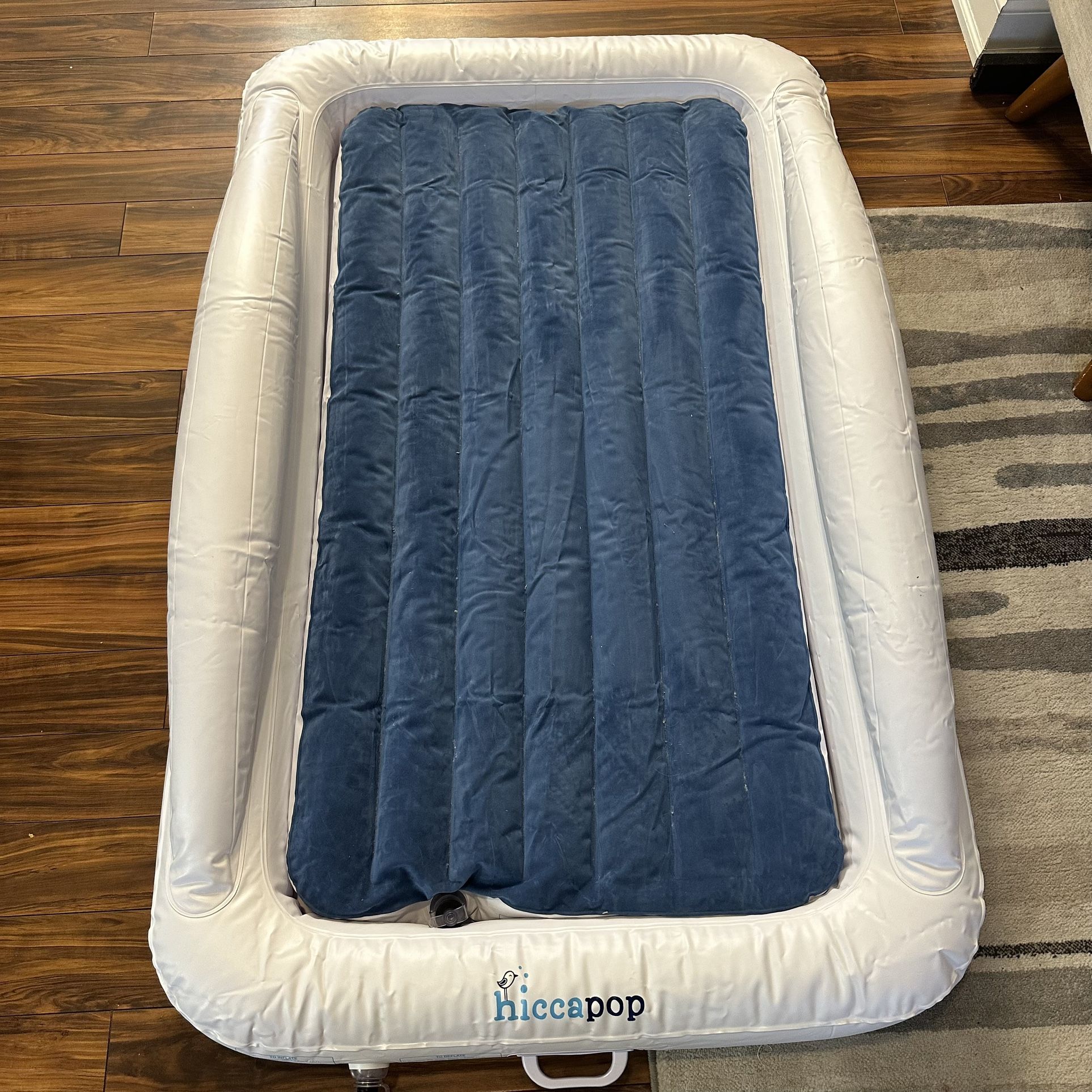 hiccapop Inflatable Toddler Travel Bed with Safety Bumpers - Portable Toddler Bed for Kids | Toddler Air Mattress | Kids Air Mattress