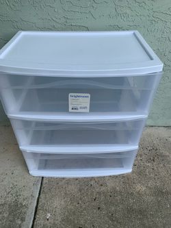 Wide White Storage Drawers
