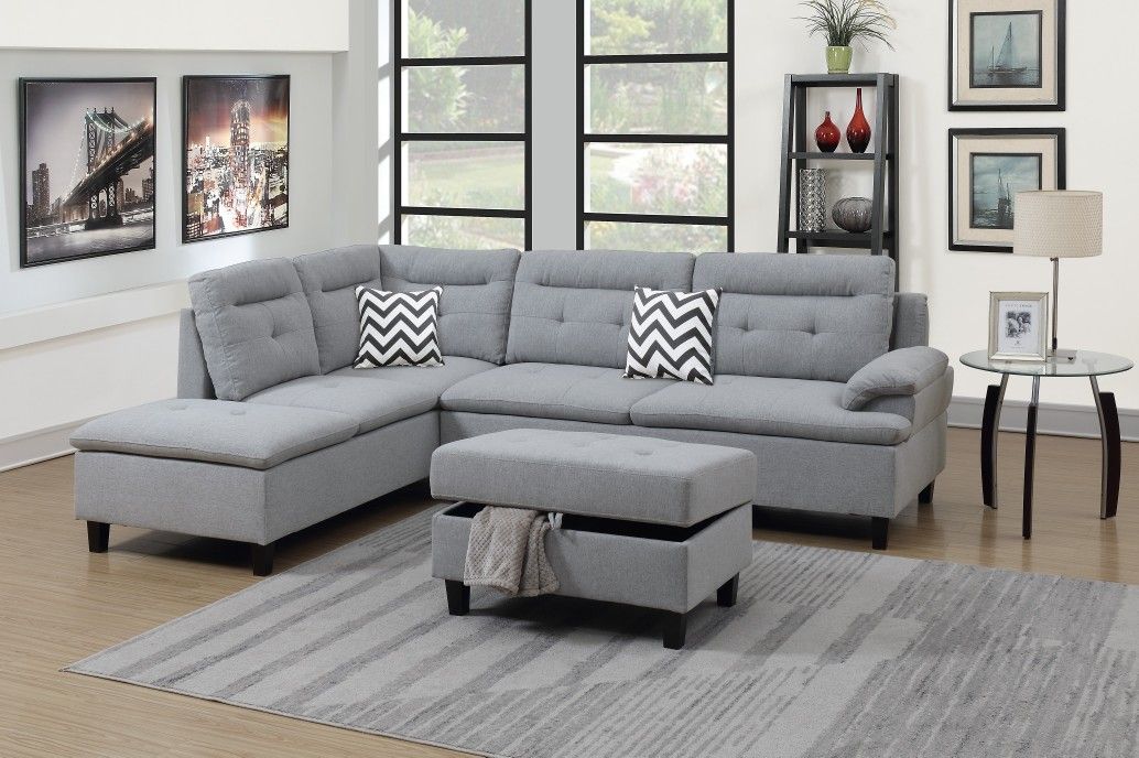 SPECIAL/3pcs Sectional Sofa w/storage ottoman(was:$679)