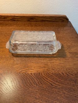 Princess House glass butter dish