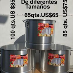 Ollas De Aluminio Y Acero Inoxidable De Diferentes Tamaños Y Precios