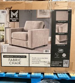 Member's Mark Harrison Fabric Chair in Truffle Brand New In Box