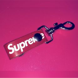 Supreme - Red Box Logo Leather Key Loop Authentic Accessories Valentine’s Day Gift